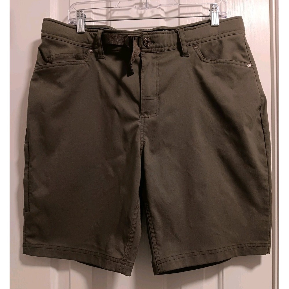 Gerry Flat Front Shorts Mens 34 Green Rugged Outdoor Hiking Fishing Breathable
